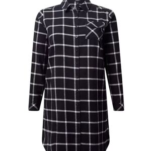 Torrid Black and White Plaid Women's Flannel Midi Shacket